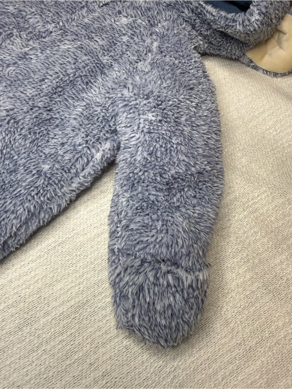 Furry hooded suit